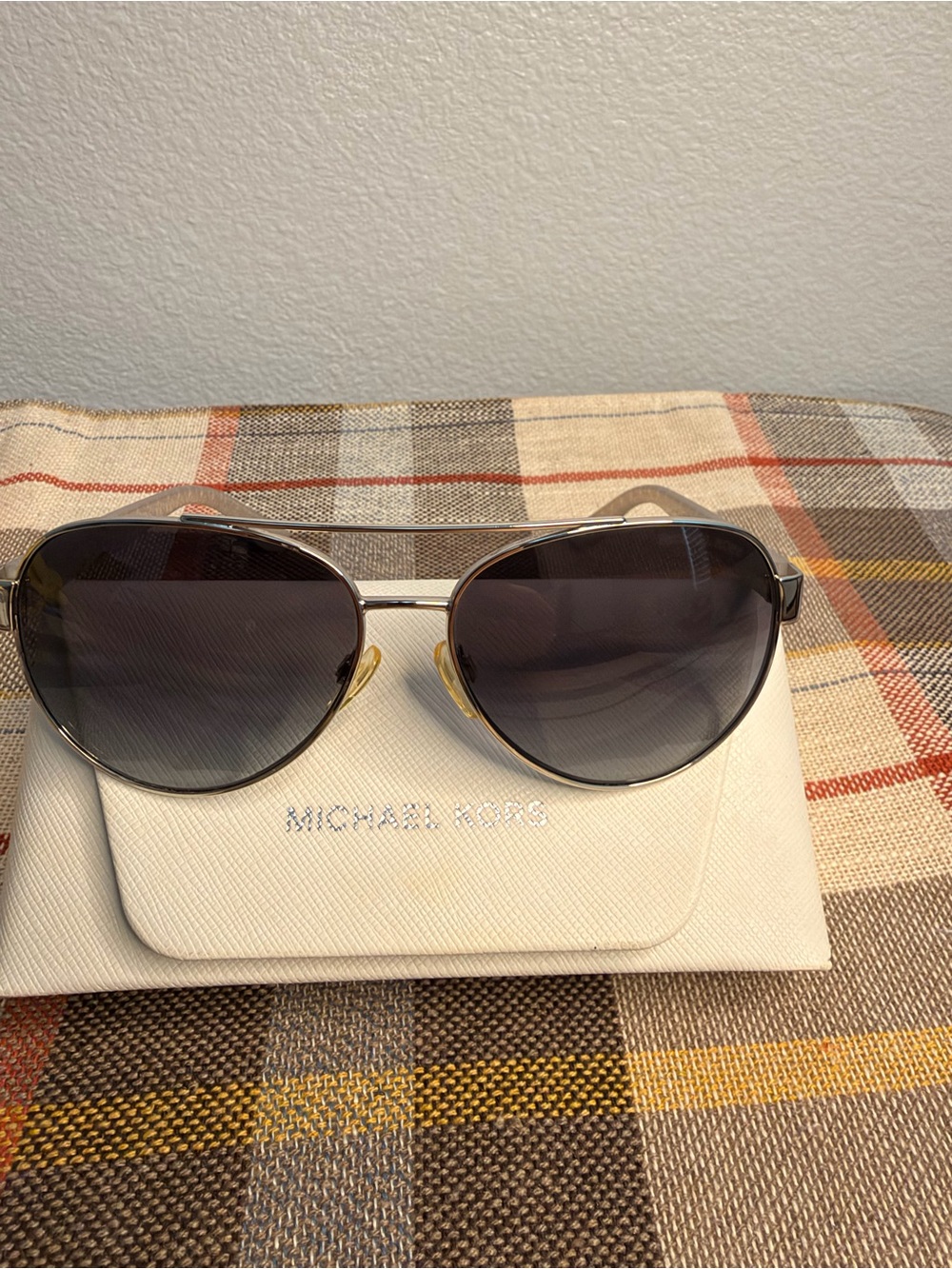 Michael Kors Women’s Aviator Sunglasses in Black and Silver